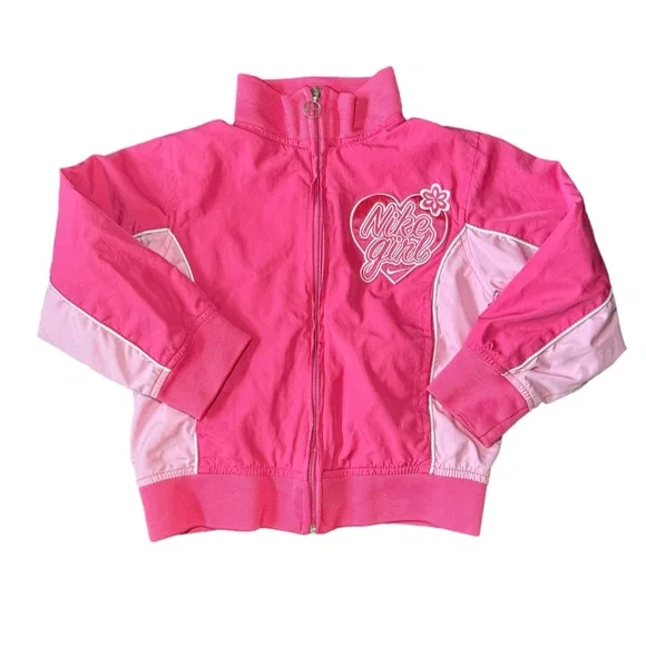 Nike Girl Full Zip Track Jacket Hot Pink Cute Athleisure Girls 6 - Picture 1 of 7